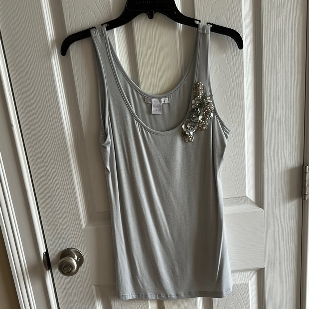 Charlotte Russe Elegant Gray Embellished Women's Top